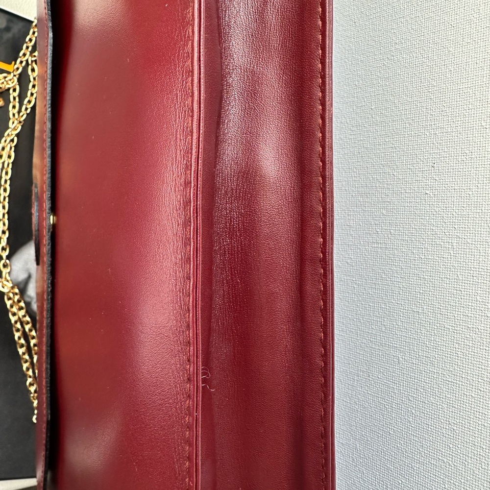 Cartier Vintage Bordeaux envelope Clutch leather bag - Picture 8 of 11